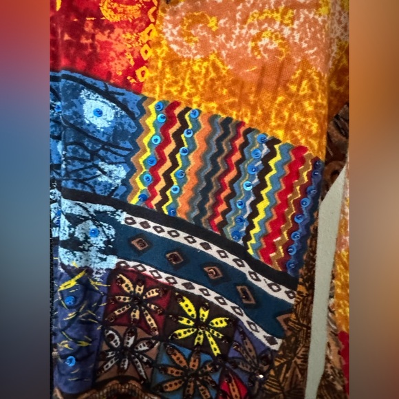 🌺RARE Chaudry Sport Sequin Patchwork Zip-Up Hoodie - Picture 4 of 5